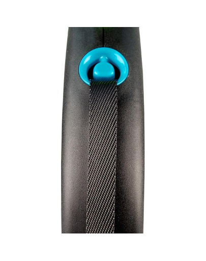 FLEXI Black Design lesa automata cu banda pentru caini, negru cu albastru, marimea S, 5 m