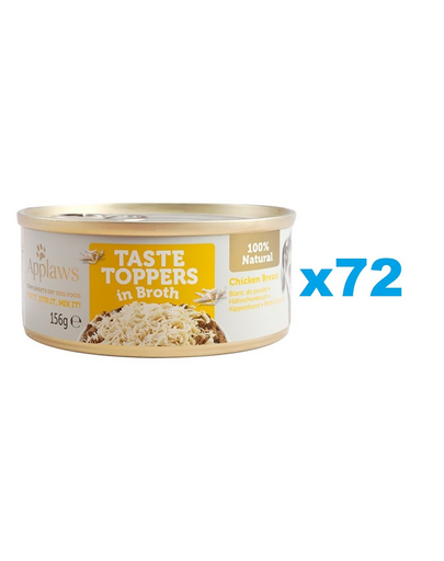 APPLAWS Taste Toppers Mancare umeda pentru caini, cu piept de pui in sos 72x156 g