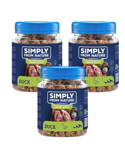 SIMPLY FROM NATURE Smart Bites Gustare dresaj caini 3x130 g cu rata