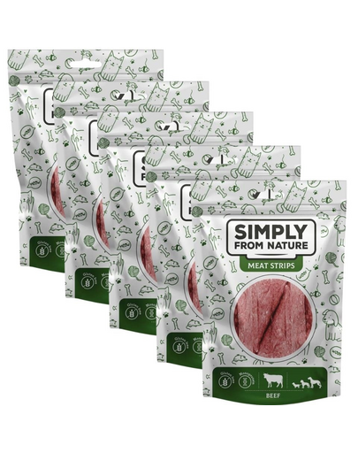 SIMPLY FROM NATURE Meat Strips 5x80 g benzi vita pentru caini