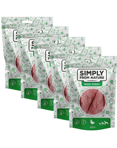 SIMPLY FROM NATURE Meat Strips 5x80 g fasii rata snack caini