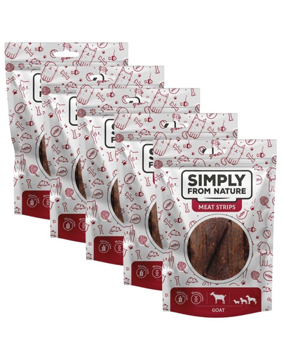 SIMPLY FROM NATURE Meat Strips din capra 5x80 g snack caini