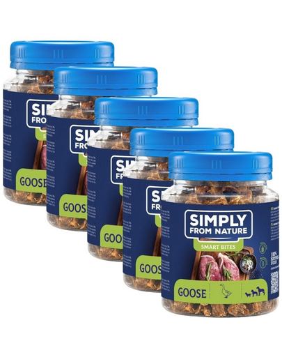 SIMPLY FROM NATURE Smart Bites 5x130 g recompensa caini, cu gasca