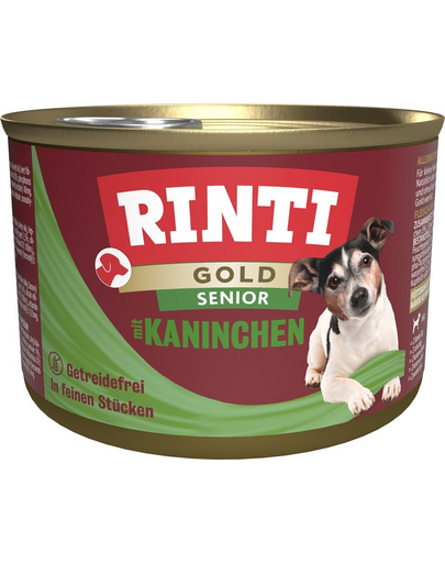 RINTI Gold Senior Rabbit Mini Iepure pentru caini batrani de rasa mica 185 g