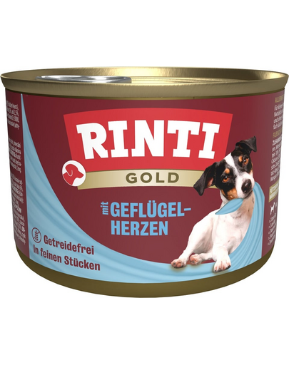 RINTI Gold Poultry hearts Mini conserve caini de rase mici 185 g inimi de pasare