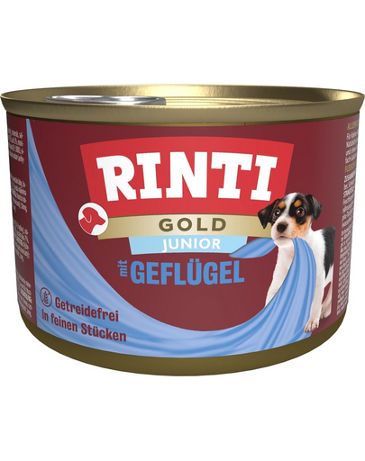 RINTI Gold Junior Poultry Mini hrana pentru catei de rasa mica 185 g cu pasare