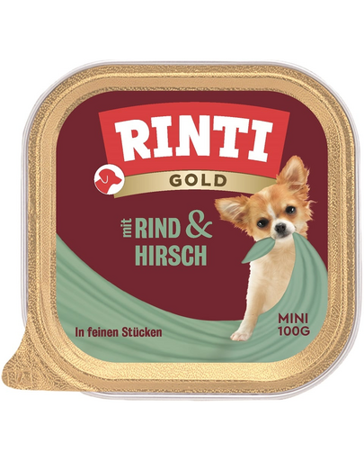 RINTI Gold Venison&Beef Mini vanat si vita conserva pentru caine 100 g