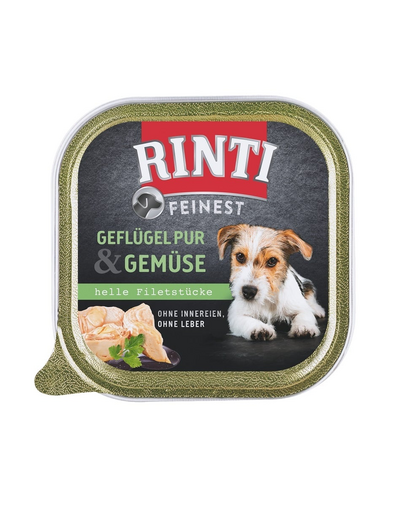 RINTI Feinest Poultry Pure&amp;Vegetables tava pasare si legume pentru caine 150 g