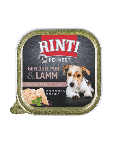 RINTI Feinest Poultry Pure&Lamb tavita hrana caini pasare si miel 150 g