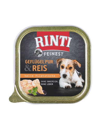 RINTI Feinest Poultry Pure&Rice pasare si orez pentru caini 150 g