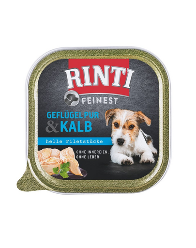 RINTI Feinest Poultry Pure&Veal pasare si vitel conserva caini 150 g