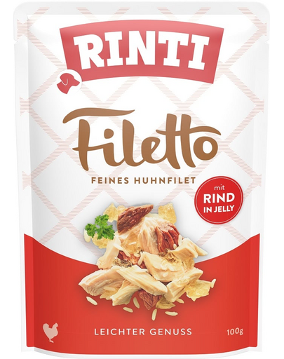 RINTI Filetto in Jelly Chicken&amp;Beef pui si vita in aspic pentru caini 100 g