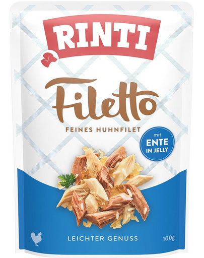 RINTI Filetto in Jelly Chicken&Duck plic hrana in aspic pentru caini 100 g pui si rata