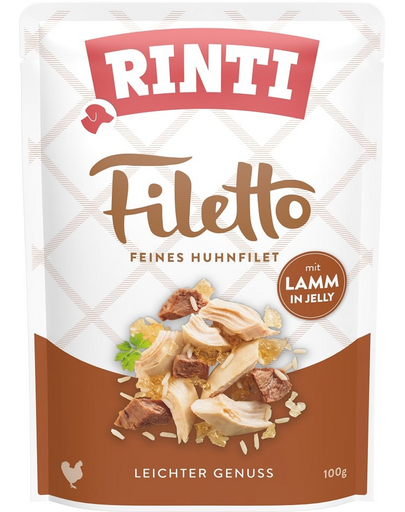 RINTI Filetto in Jelly Chicken&Lamb hrana in aspic pentru caini 100 g pui si miel
