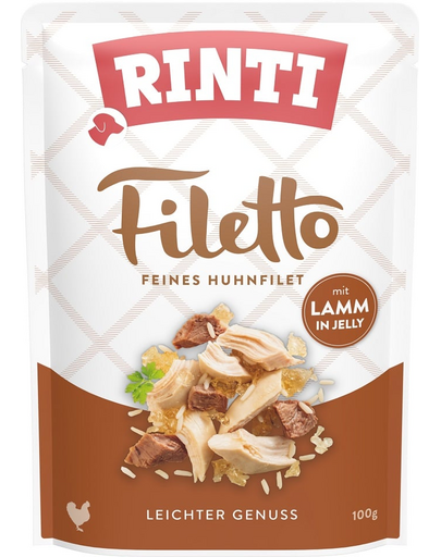 RINTI Filetto in Jelly Chicken&amp;Lamb hrana in aspic pentru caini 100 g pui si miel