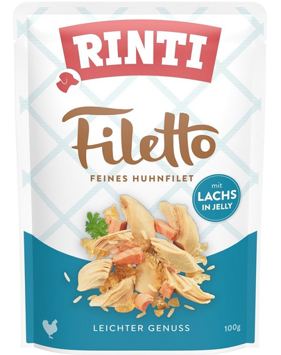 RINTI Filetto in Jelly Chicken&Salmon somon si pui in jeleu pentru caini 100 g