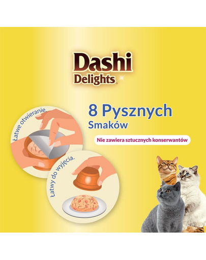 INABA Cat Dashi Delights mancare pisici 70 g pui, ton si scoici