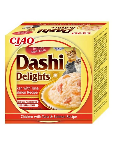 INABA Cat Dashi Delights hrana umeda pisica 70 g pui, ton si somon