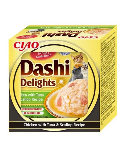 INABA Cat Dashi Delights mancare pisici 70 g pui, ton si scoici