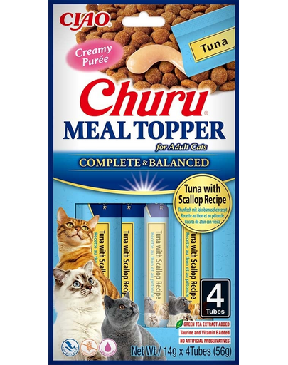 INABA Meal Topper Tuna Scallop 4x14 g crema pentru pisici, ton si scoici
