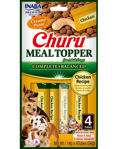 INABA Dog Meal Topper Chicken 4x14 g crema pui supliment hrana pentru caini