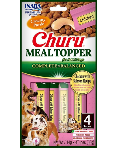 INABA Dog Meal Topper Chicken Salmon 4x14 g crema pui si somon supliment alimentar pentru caini