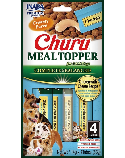 INABA Dog Meal Topper Chicken Cheese 4x14 g supliment cremos pui si branza pentru caini