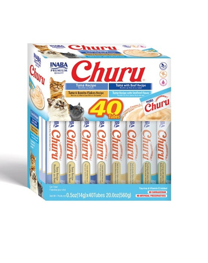 INABA Churu Varieties Tuna 40x14g Recompense pentru pisica, cu ton