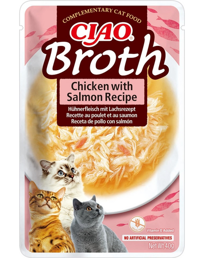INABA CIAO Broth Pui si somon supa pentru pisici 40g