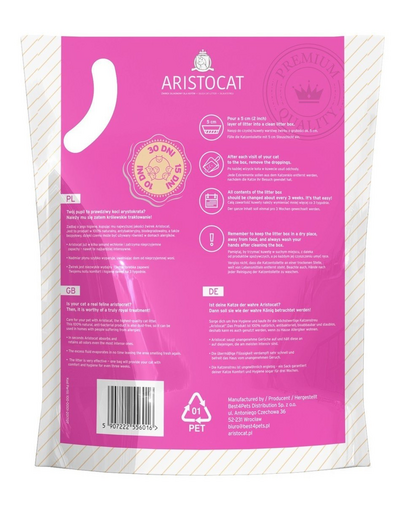 ARISTOCAT Nisip din silicon pentru litiera pisicilor, silica fara miros 2 x 3.8 L