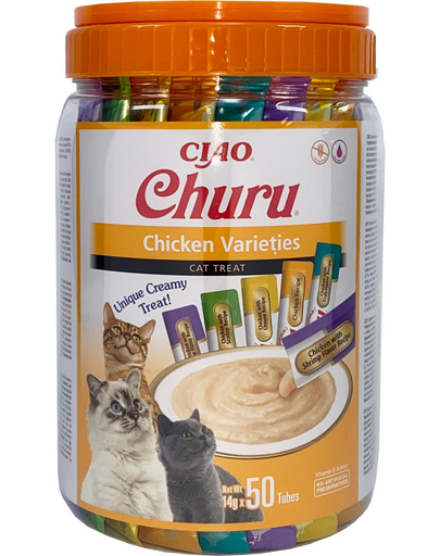 INABA Churu Variety Chicken Mix recompense cu pui pentru pisici 50x14g (700g)