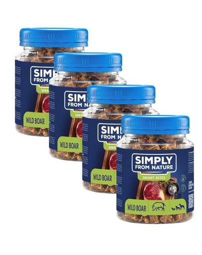 SIMPLY FROM NATURE Smart Bites Snack cu mistret pentru caini 4x130 g