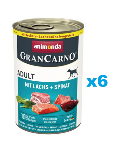 ANIMONDA GranCarno Adult mancare umeda 6x400g somon si spanac