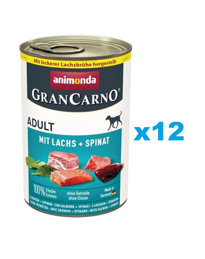 ANIMONDA GranCarno Adult somon si spanac hrana caini 12x400g