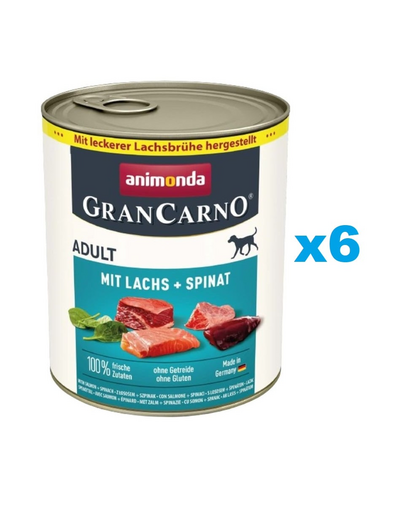 ANIMONDA GranCarno Adult somon si spanac 6x800g hrana pentru caini