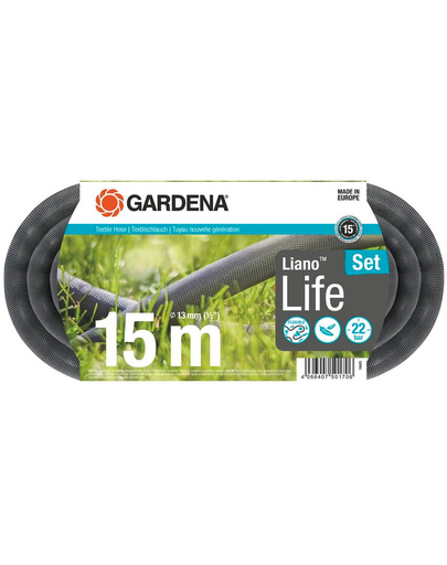 GARDENA Kit de 15 m de furtun textil Liano Life