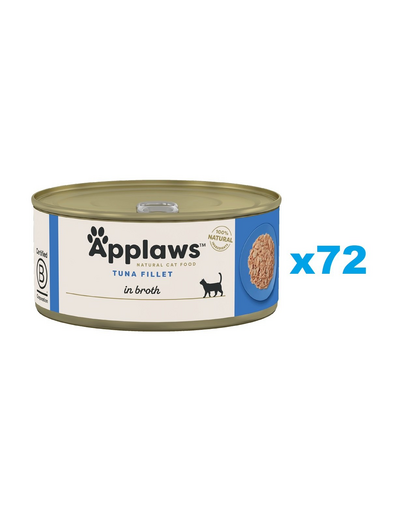 APPLAWS Cat Adult Tuna Fillet in Broth conserva mancare pisica 72x70 g file ton in supa