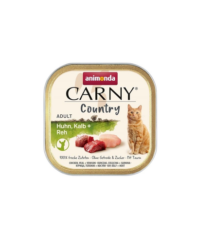 ANIMONDA Carny Country Adult Chicken&Veal&Vension 100 g Hrana umeda pentru pisica, cu pui, vitel si vanat