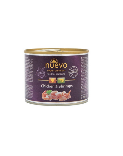 NUEVO Adult Cat conserva mancare pisica 200 g pui si creveti