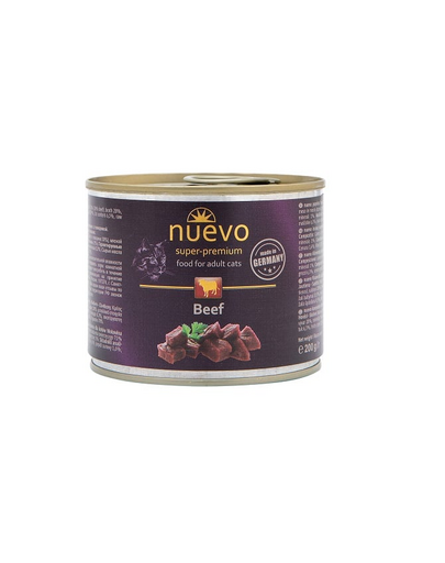 NUEVO Adult Cat hrana cu vita pentru pisica 200 g