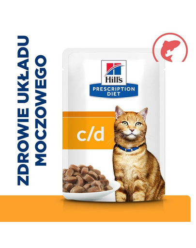 HILL'S Prescription Diet Feline C/D Multicare Urinary care Hrana umeda pisici cu probleme urianare, cu somon 12x85g