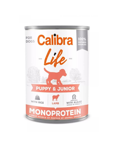 CALIBRA Dog Life Puppy&Junior Lamb with Rice 400 g miel si orez, hrana catelusi