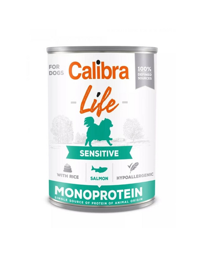CALIBRA Dog Life Sensitive Salmon with Rice 400 g somon si orez hrana caini