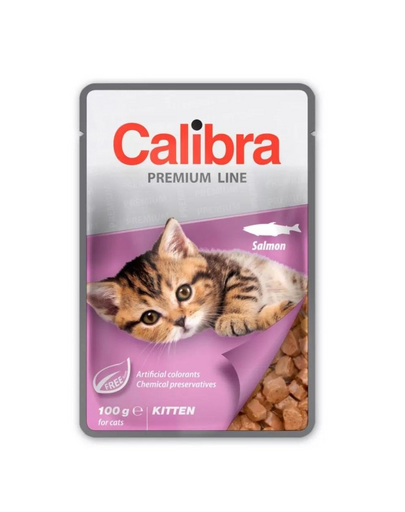 CALIBRA Cat Premium Line Kitten Salmon 100 g cu somon hrana pentru pisoi