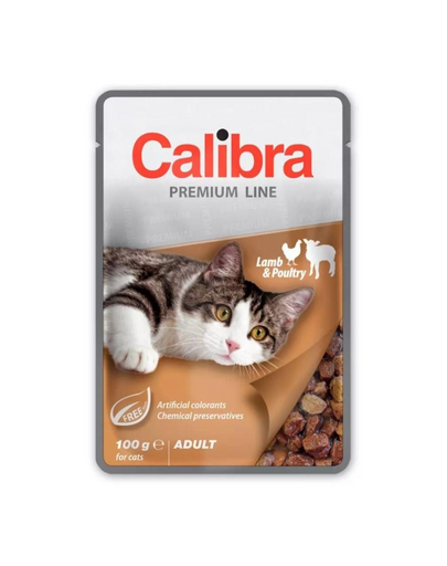CALIBRA Cat Premium Line Adult Lamb&Poultry 100 g cu miel si pasare hrana pentru pisica