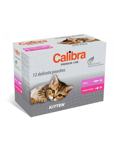 CALIBRA Cat Premium Line Kitten Multipack 12x100 g plicuri pentru pisoi