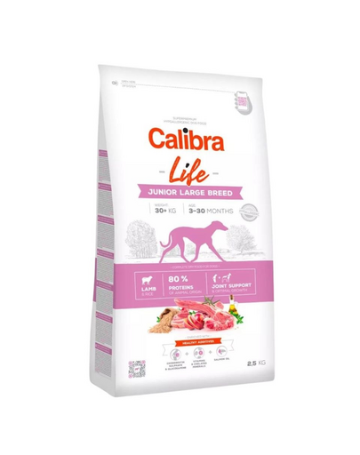 CALIBRA Dog Life Junior Large Breed Lamb 2,5 kg pentru catelusi de rasa mare, cu miel