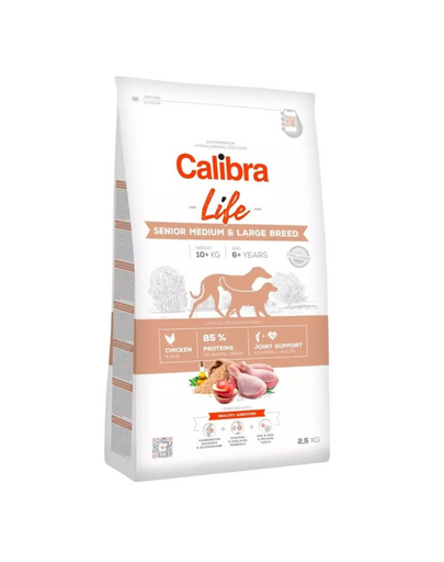 CALIBRA Dog Life Senior Medium&Large Chicken 2,5 kg Hrana caini seniori talie medie si mare
