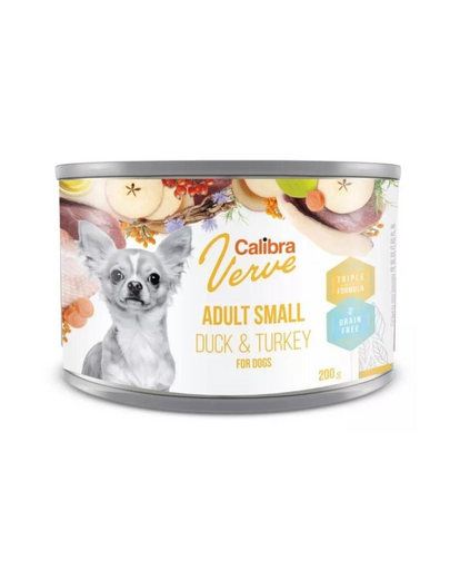 CALIBRA Dog Verve GF Adult Small Duck&amp;Turkey 200 g hrana umeda fara cereale cu rata si curcan pentru caini de rase mici