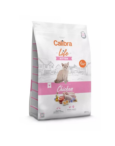 CALIBRA Cat Life Kitten Chicken 1,5 kg hrana superpremium pentru pui de pisica, pisici gestante/care alapteaza